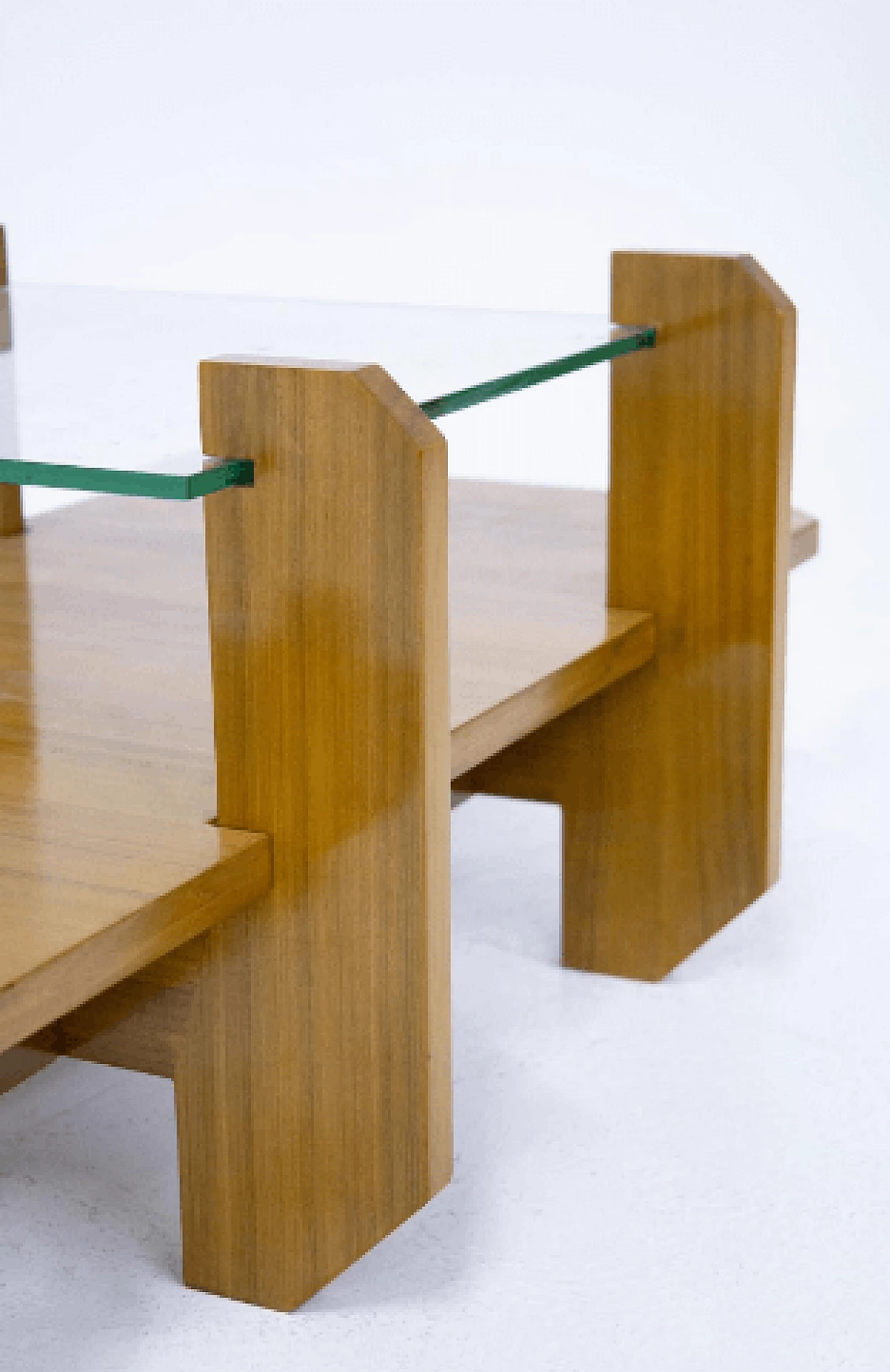 Tavolino in legno e vetro di Vittorio Gregotti, anni '60 4