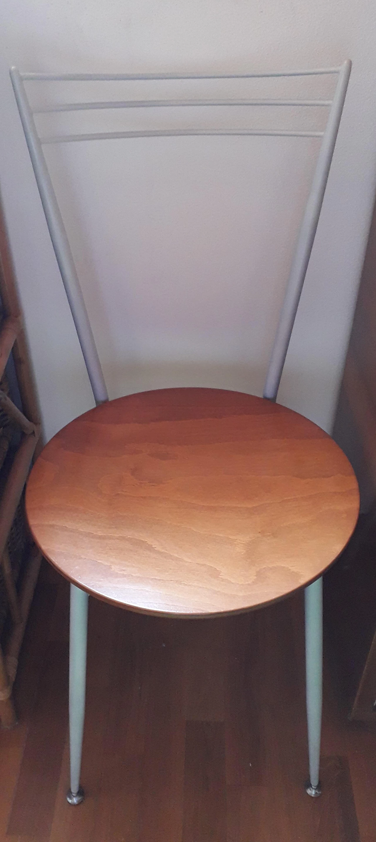 4 Sedie in ferro con seduta in ciliegio di Calligaris, anni '80 9