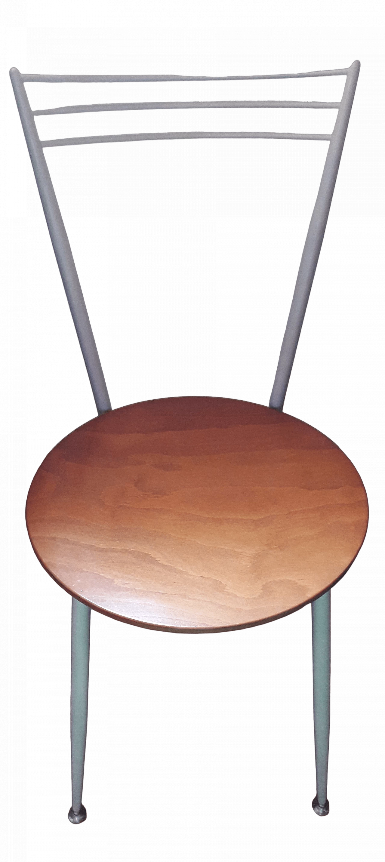 4 Sedie in ferro con seduta in ciliegio di Calligaris, anni '80 10