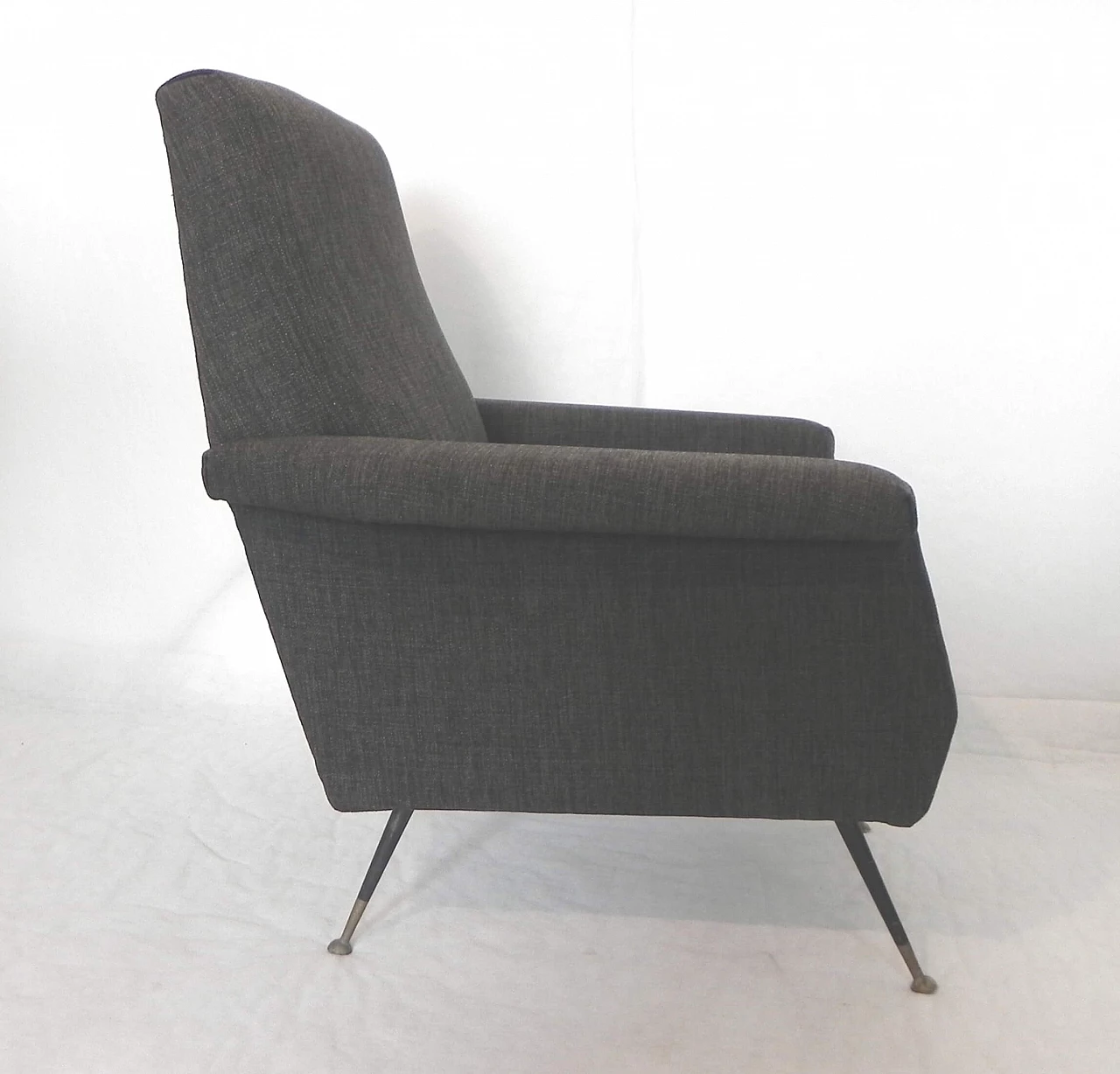 Gray fabric armchair in the style of Marco Zanuso, 1960s 3