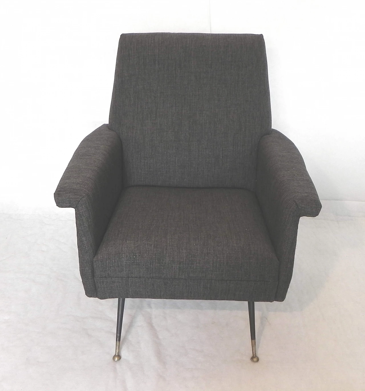 Gray fabric armchair in the style of Marco Zanuso, 1960s 7