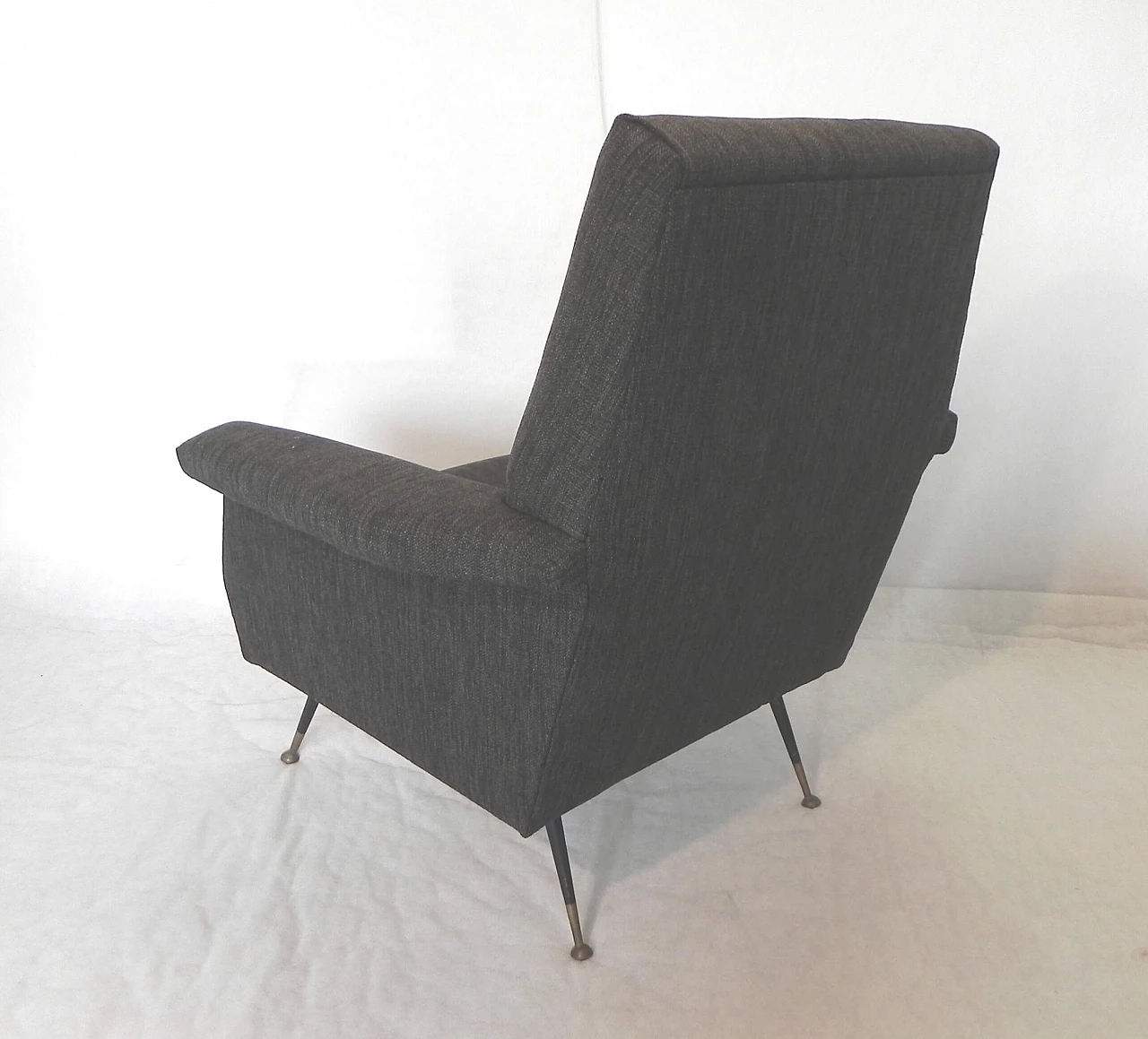 Gray fabric armchair in the style of Marco Zanuso, 1960s 11