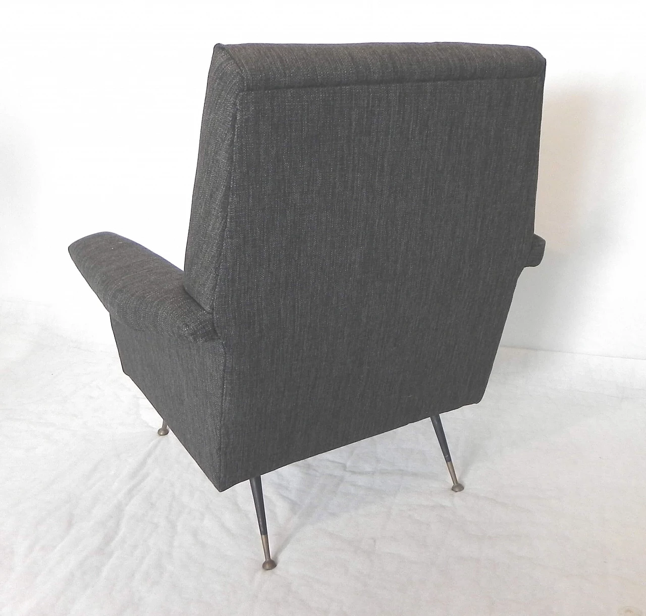 Gray fabric armchair in the style of Marco Zanuso, 1960s 12