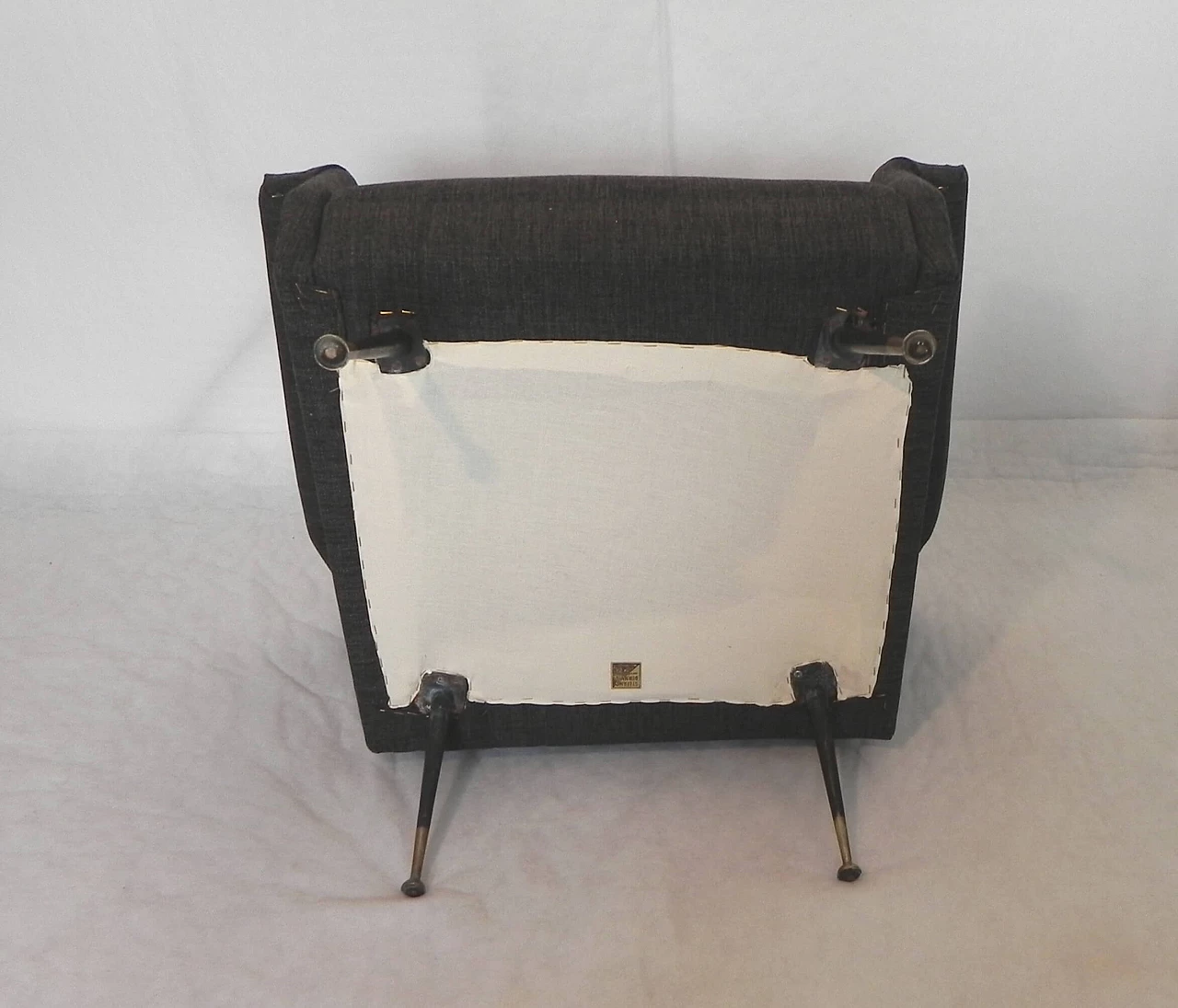 Gray fabric armchair in the style of Marco Zanuso, 1960s 13