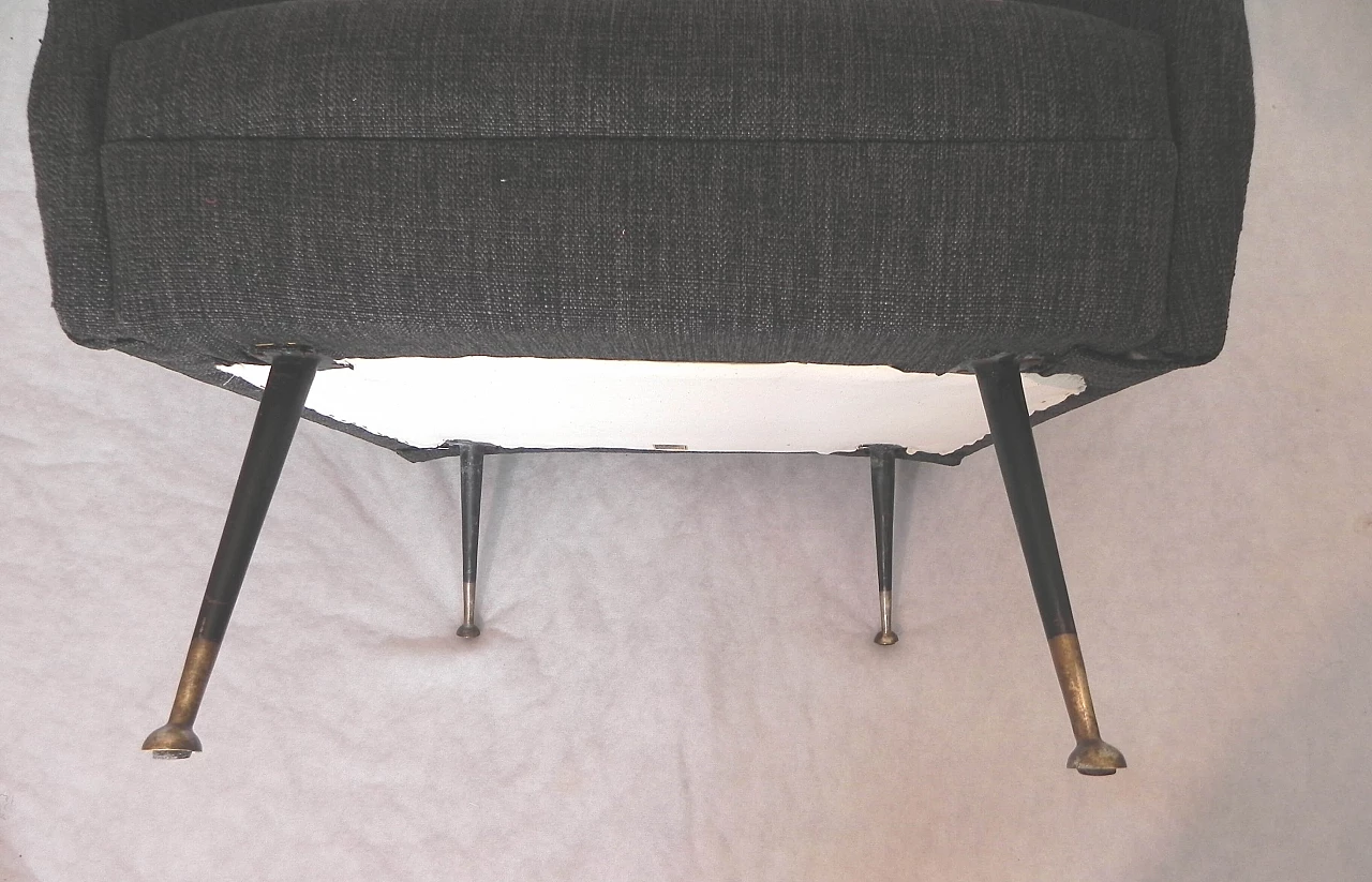 Gray fabric armchair in the style of Marco Zanuso, 1960s 15