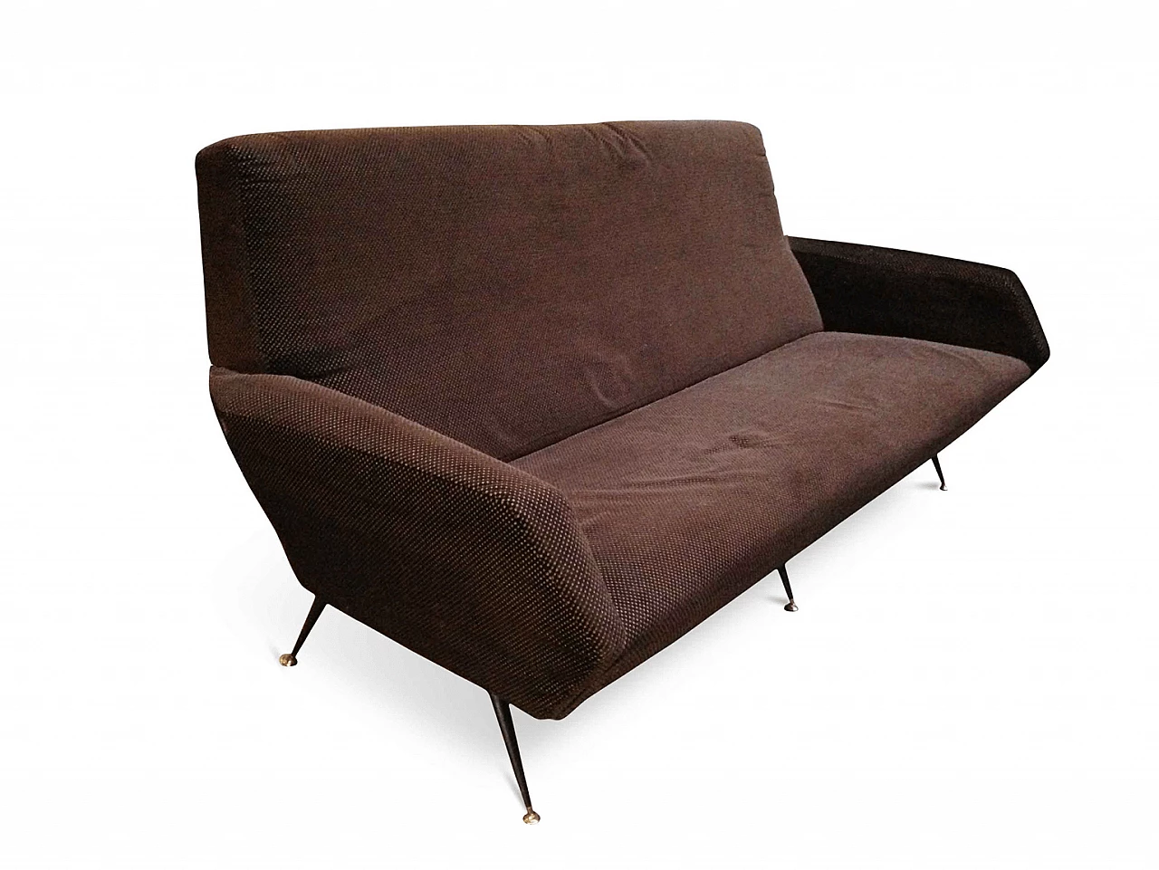 Velvet sofa in the style between Zanuso and Gio Ponti, 1950s 2