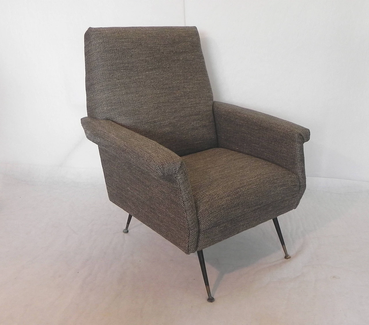 Gray armchair in the style of Marco Zanuso, 1960s 1
