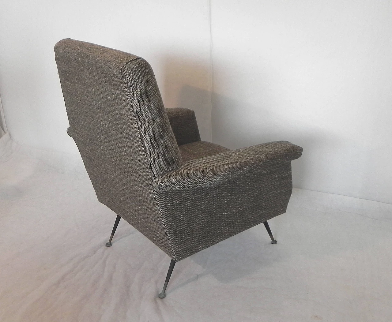 Gray armchair in the style of Marco Zanuso, 1960s 3