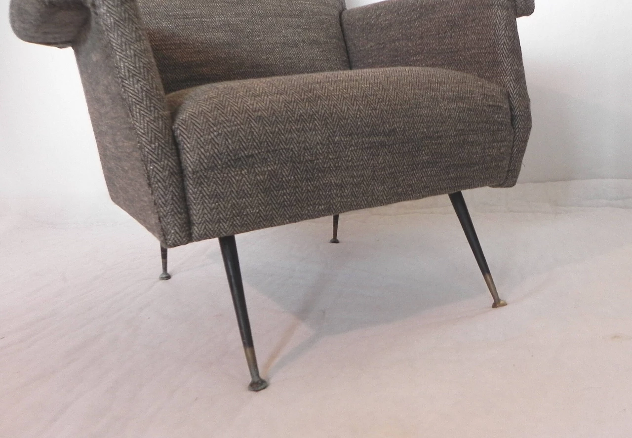 Gray armchair in the style of Marco Zanuso, 1960s 8