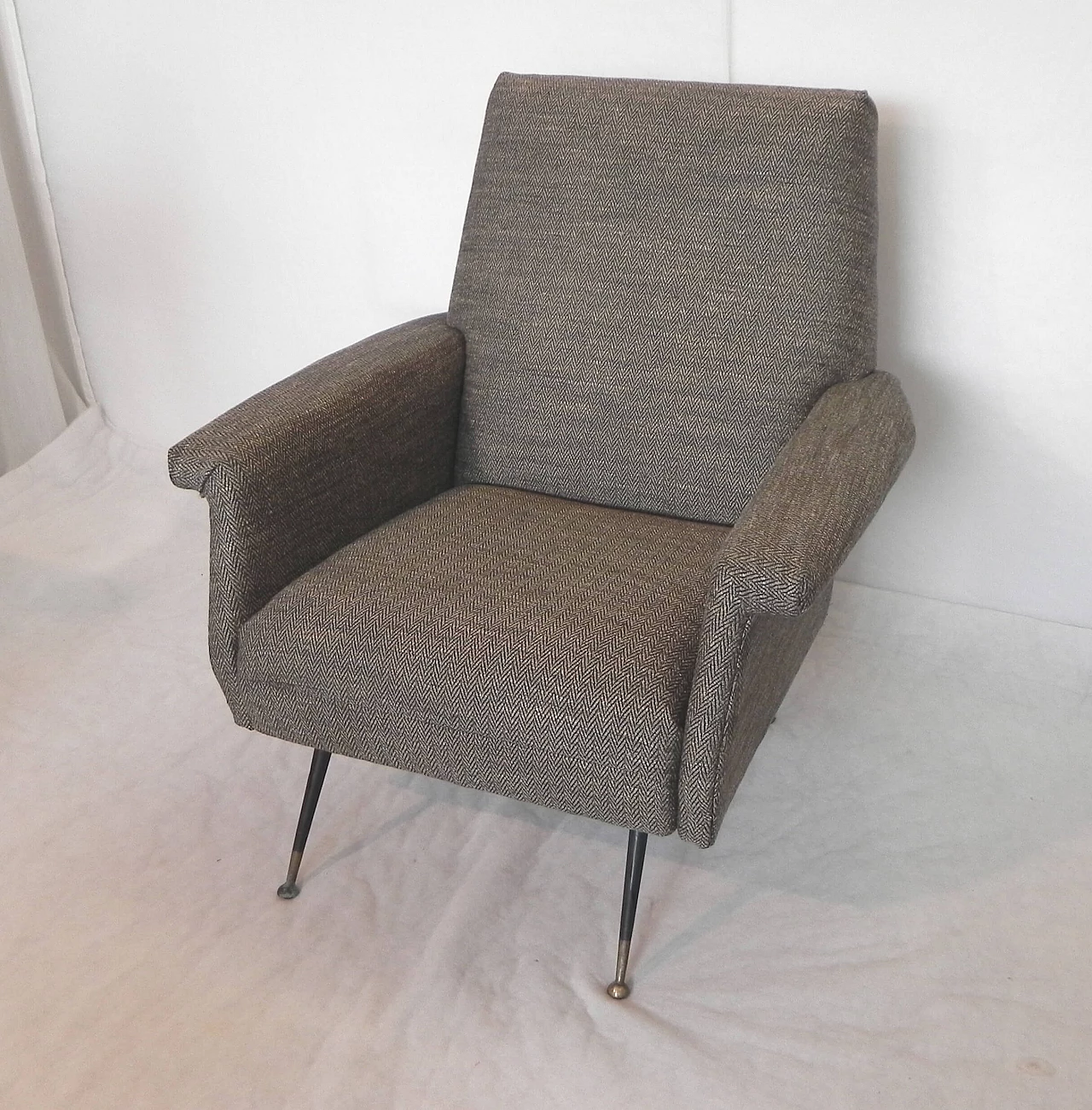 Gray armchair in the style of Marco Zanuso, 1960s 10