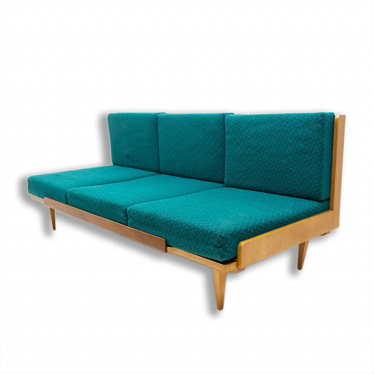 Sofa bed in beechwood by Dřevotvar, 1970s 1