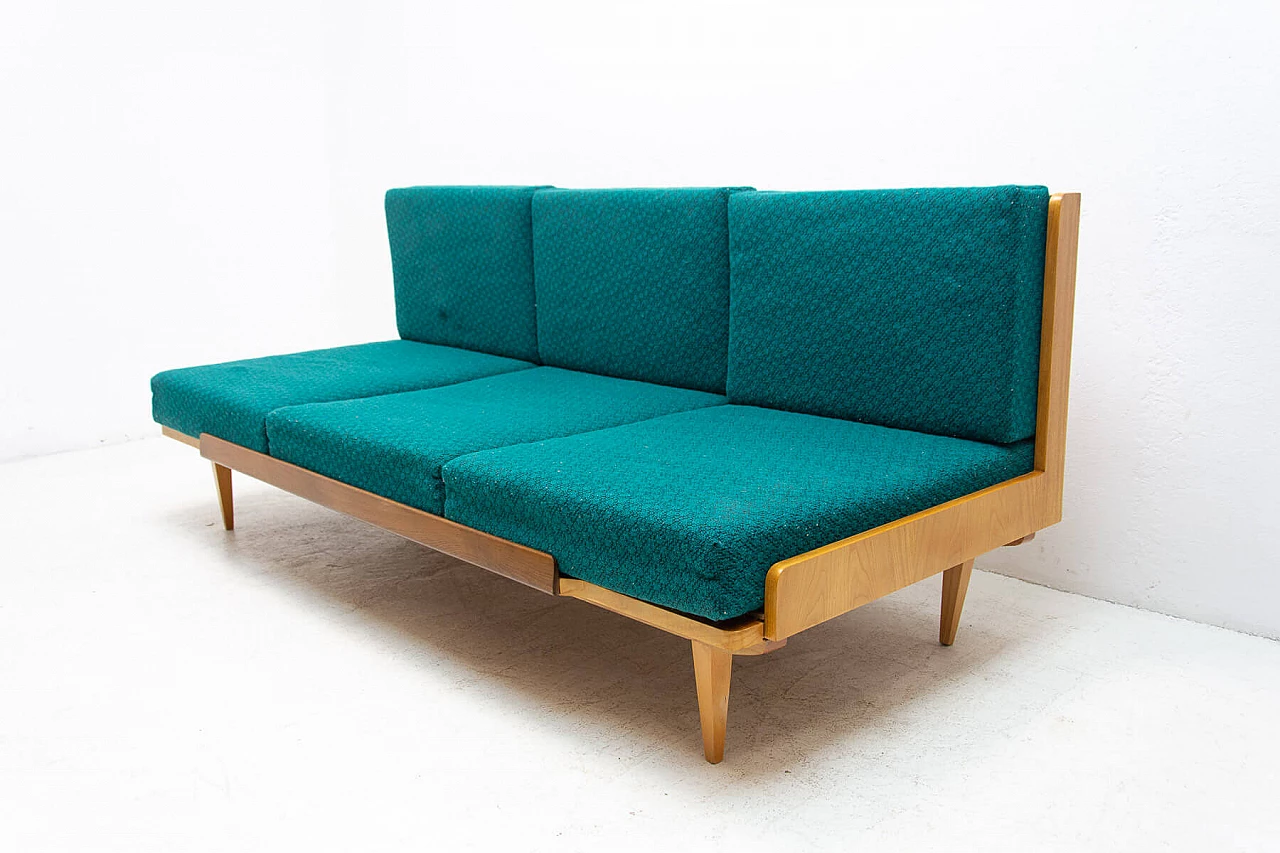 Sofa bed in beechwood by Dřevotvar, 1970s 2