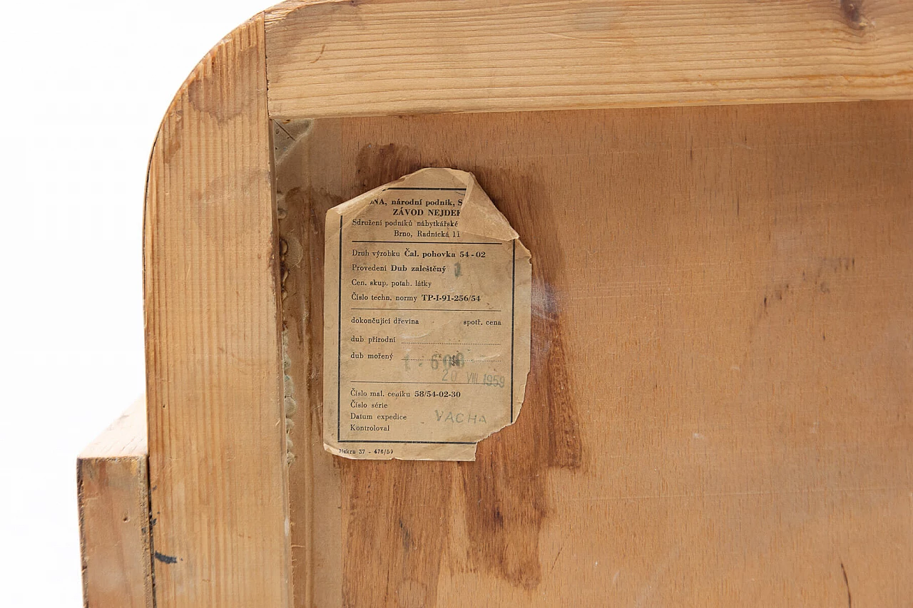 Sofa bed with beechwood veneer by Jitona, 1950s 19