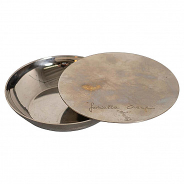 Steel and brass hemispherical ashtray by Gabriella Crespi, 1960s