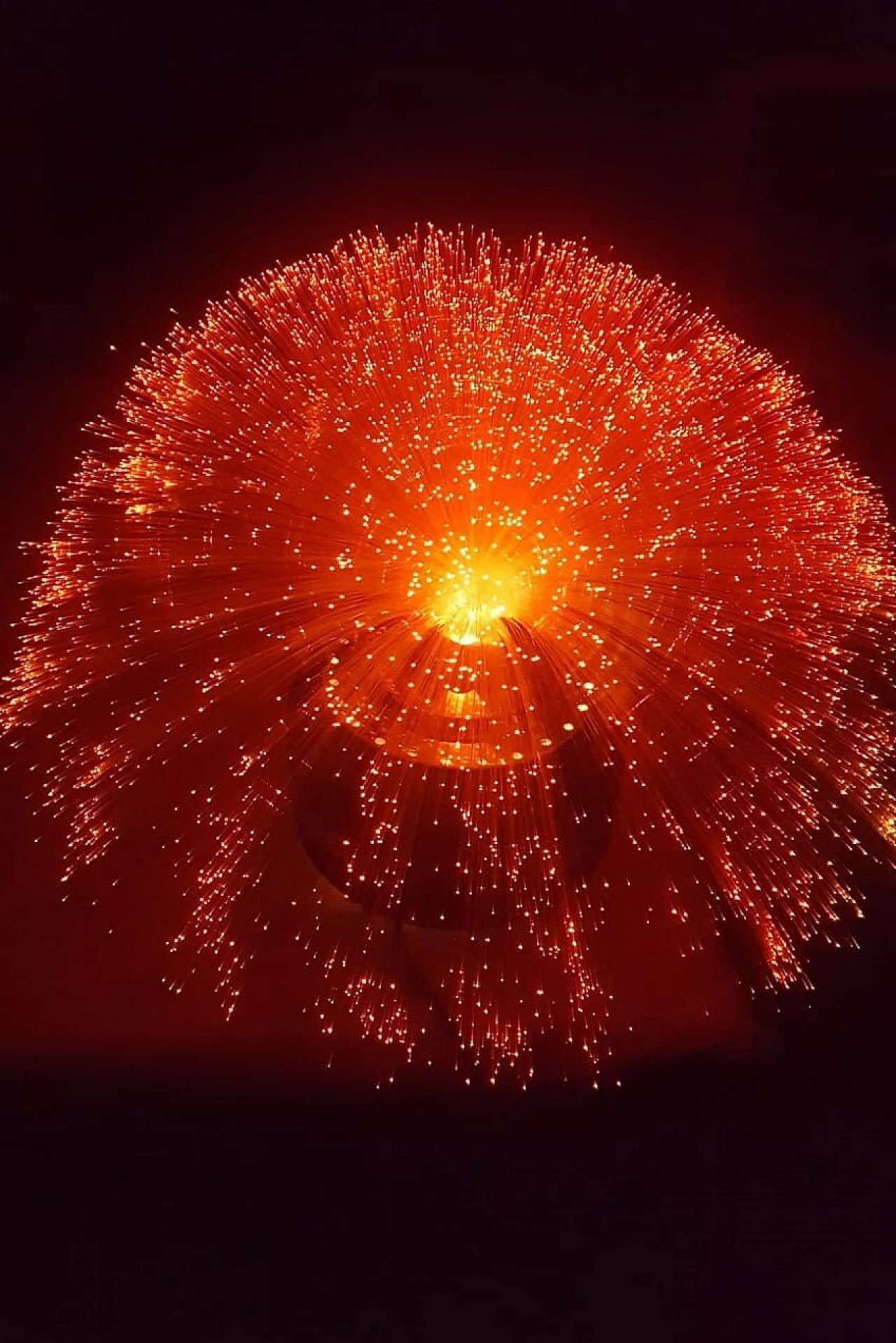 Lampada da tavolo in metallo cromato e fibra ottica, anni '70 8