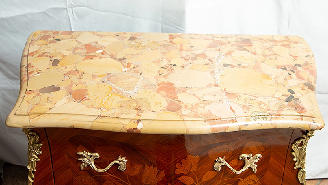 Comodino in stile Napoleone III in legno esotico pregiato, '800 2