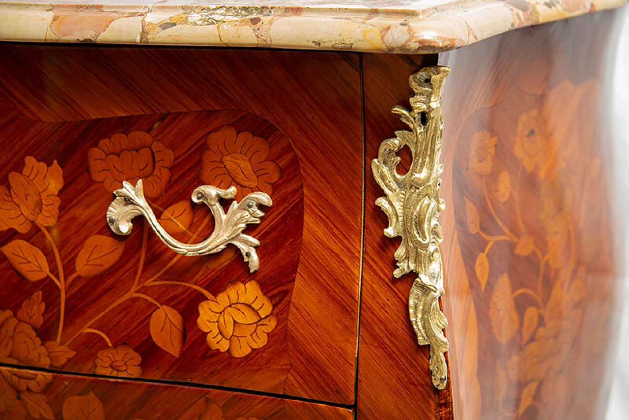 Comodino in stile Napoleone III in legno esotico pregiato, '800 4