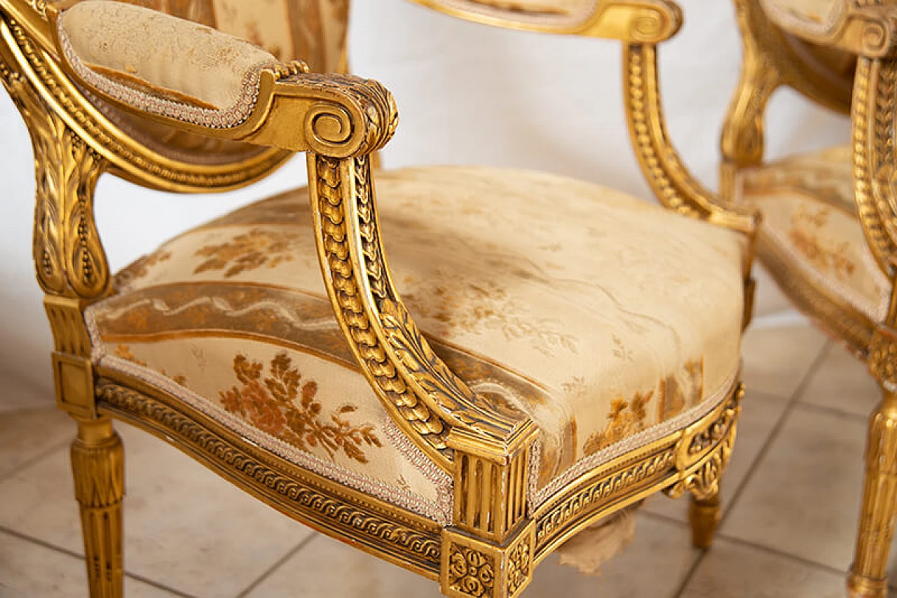 Napoleon III armchair in carved and gilded wood, late 19th century 3