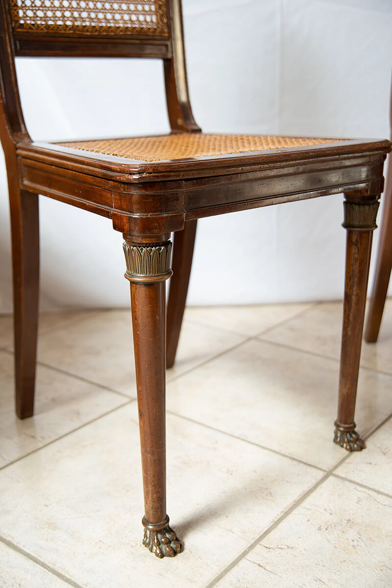 4 Chairs in solid mahogany and Vienna straw, second half of the 19th century 3