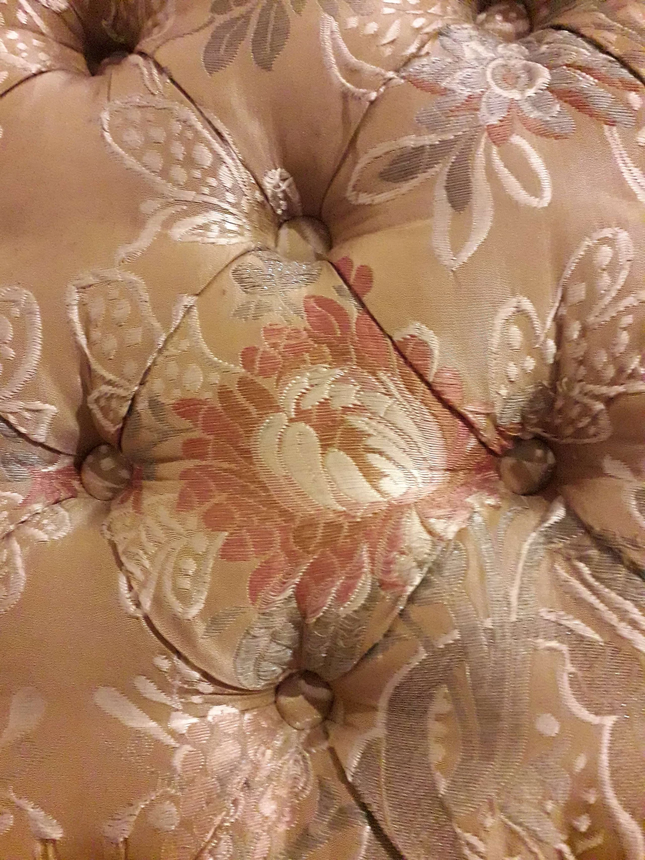 Testata per letto singolo in noce e tessuto in stile Barocco, anni '40 1