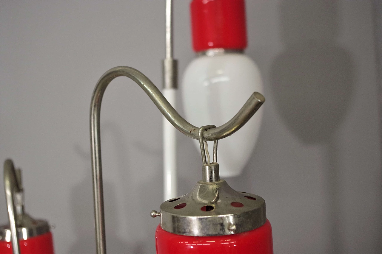 Three-light floor lamp in glass, metal and marble, 1970s 2