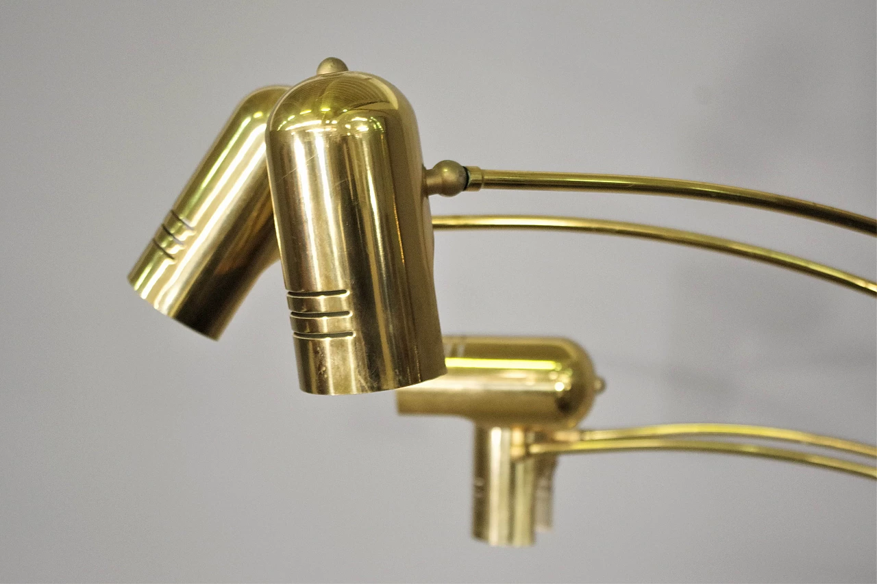 Brass five-light floor lamp, 1970s 5