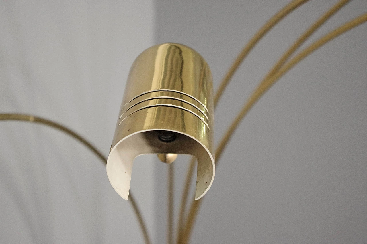 Brass five-light floor lamp, 1970s 7