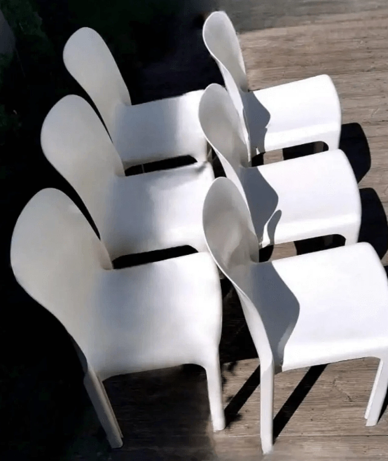 6 Selene chairs by Vico Magistretti for Artemide, 1970s 3