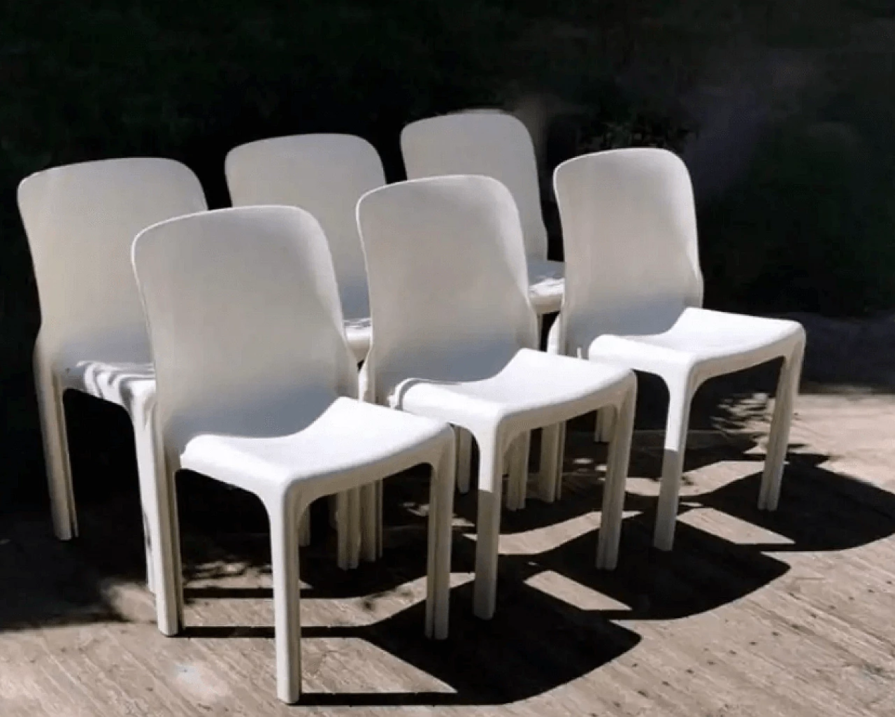 6 Selene chairs by Vico Magistretti for Artemide, 1970s 4