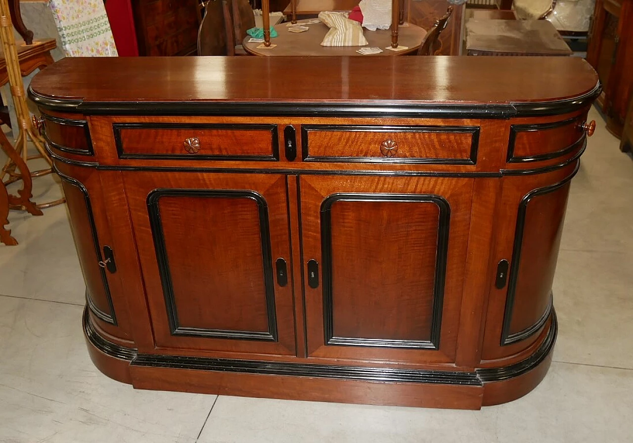 Napoleon III walnut sideboard with ebonized borders, 19th century 1