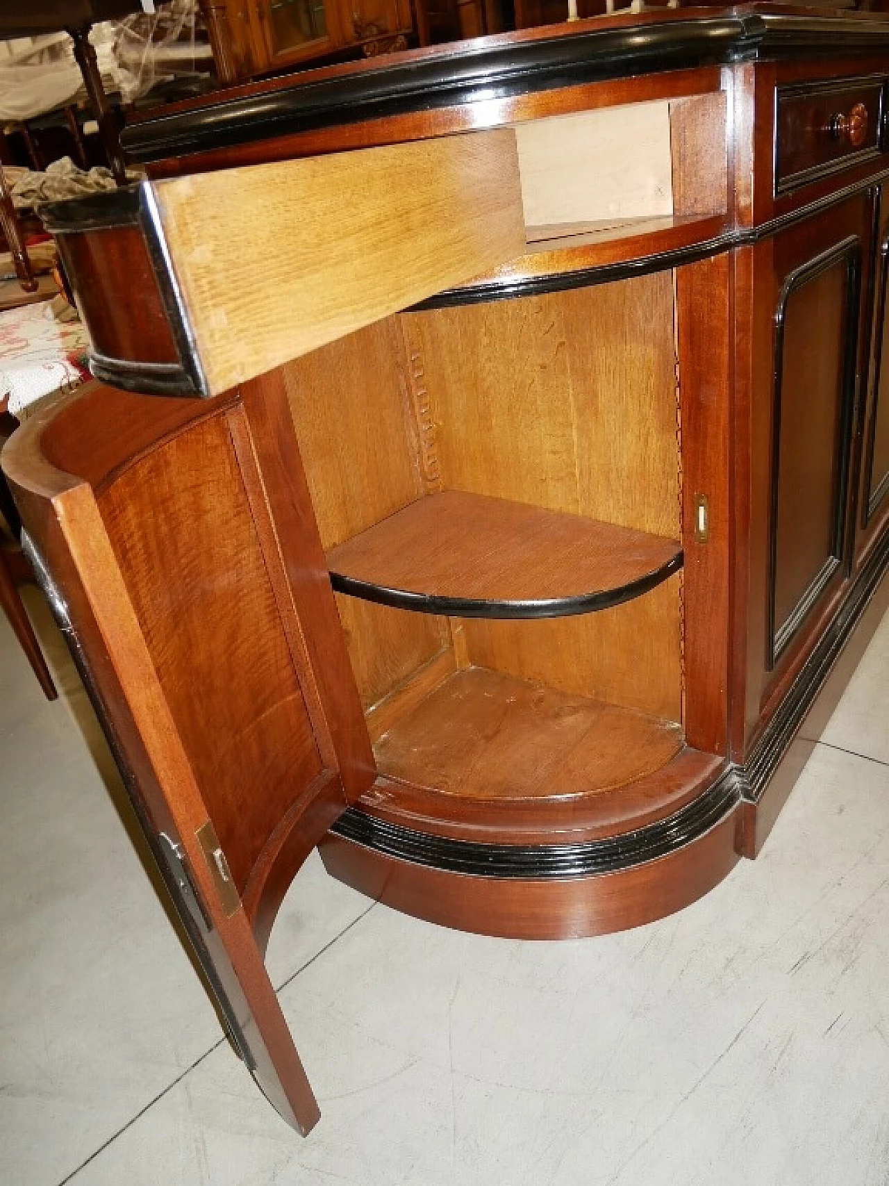 Napoleon III walnut sideboard with ebonized borders, 19th century 5