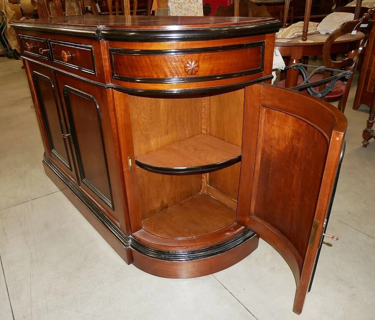 Napoleon III walnut sideboard with ebonized borders, 19th century 6