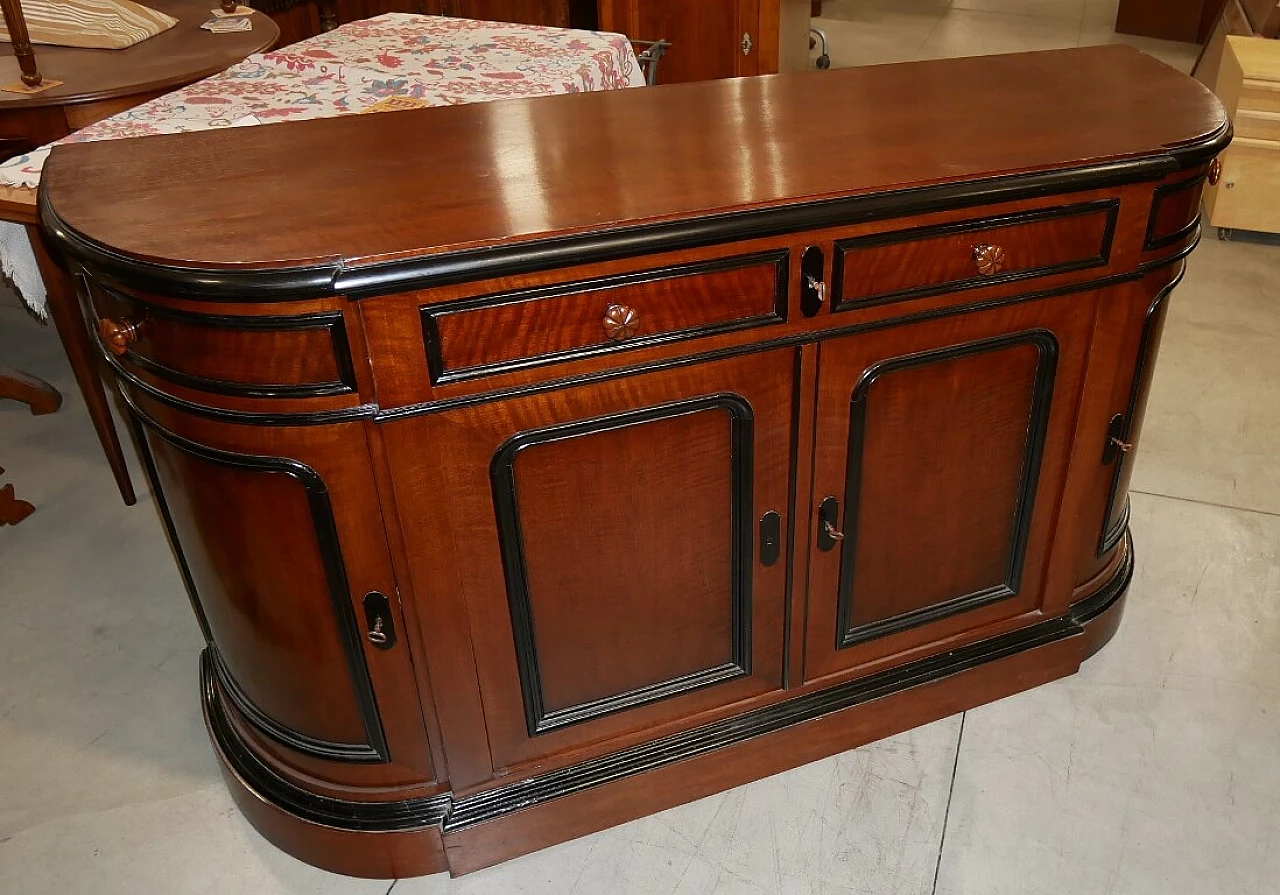 Napoleon III walnut sideboard with ebonized borders, 19th century 11