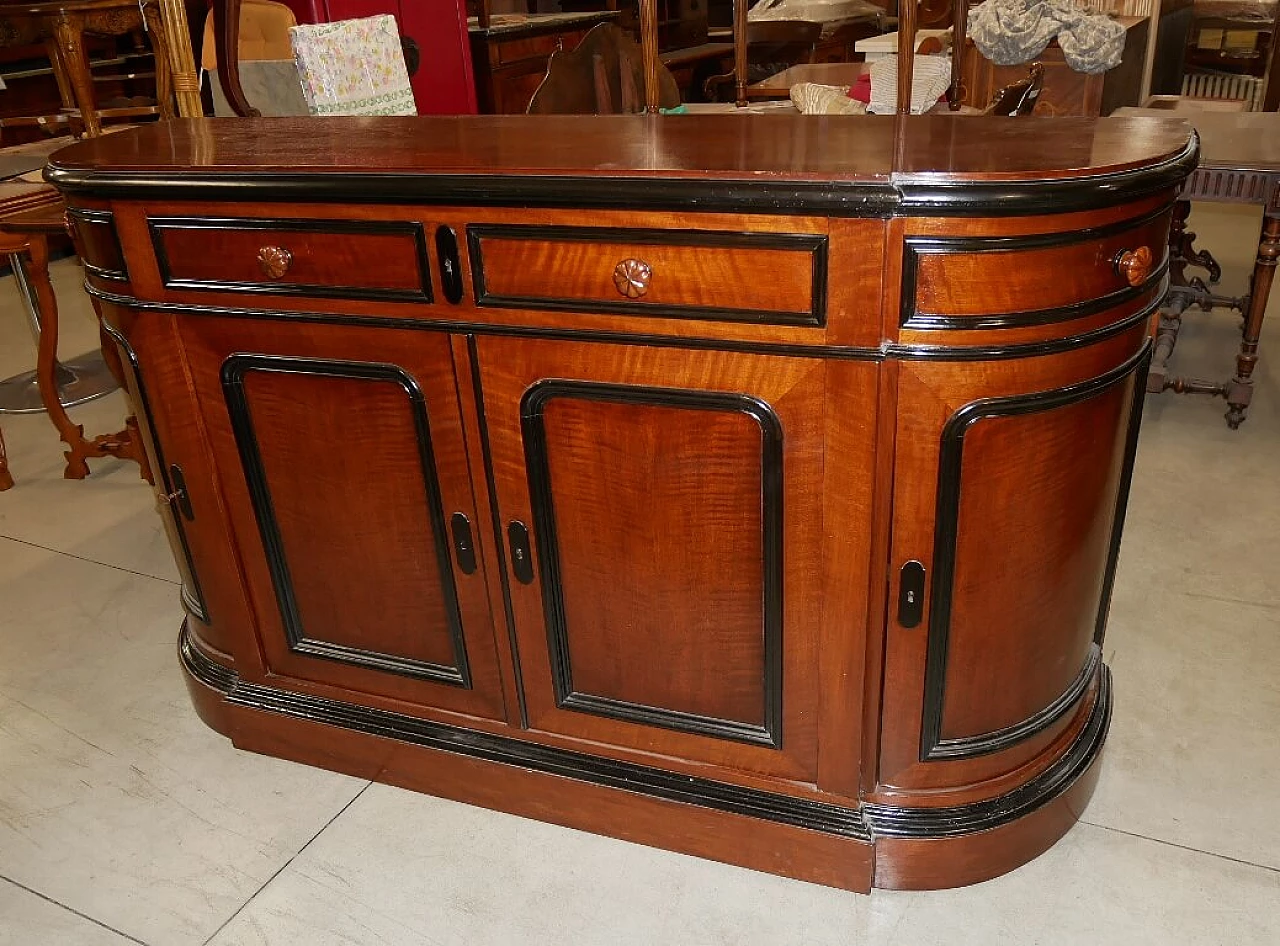 Napoleon III walnut sideboard with ebonized borders, 19th century 12