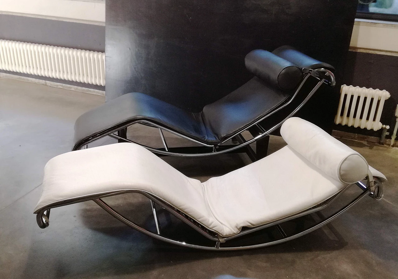 White leather tilting chaise longue by Alivar, 1990s 14