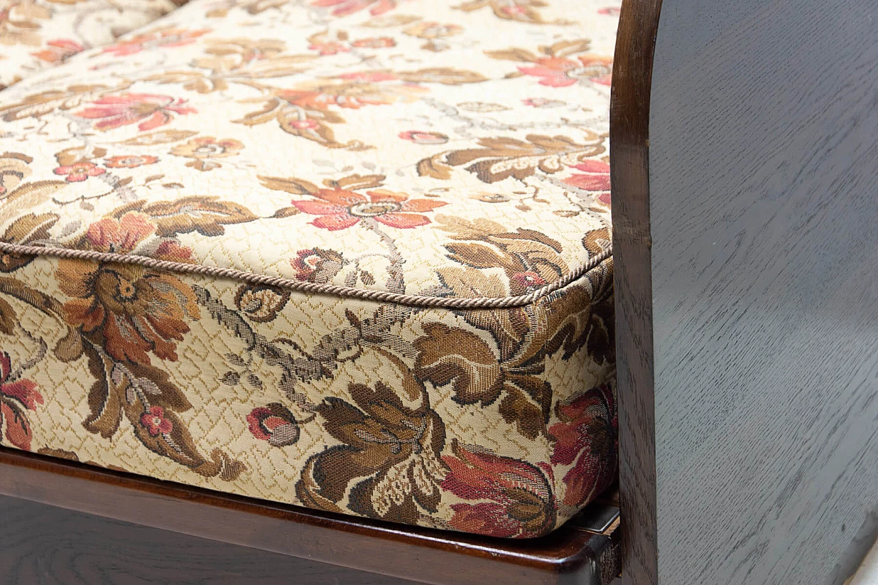 Divano letto pieghevole in legno impiallacciato faggio, anni '50 6