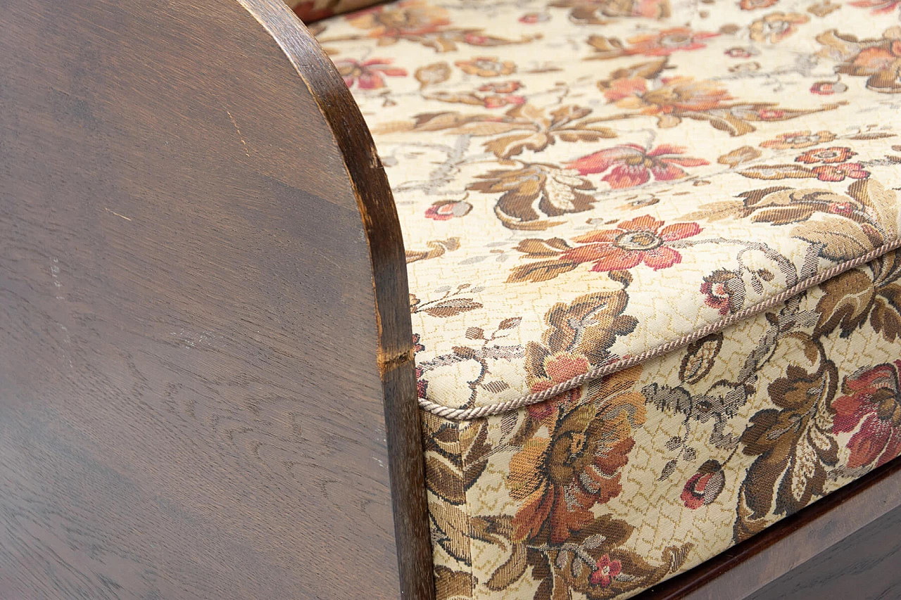 Divano letto pieghevole in legno impiallacciato faggio, anni '50 9