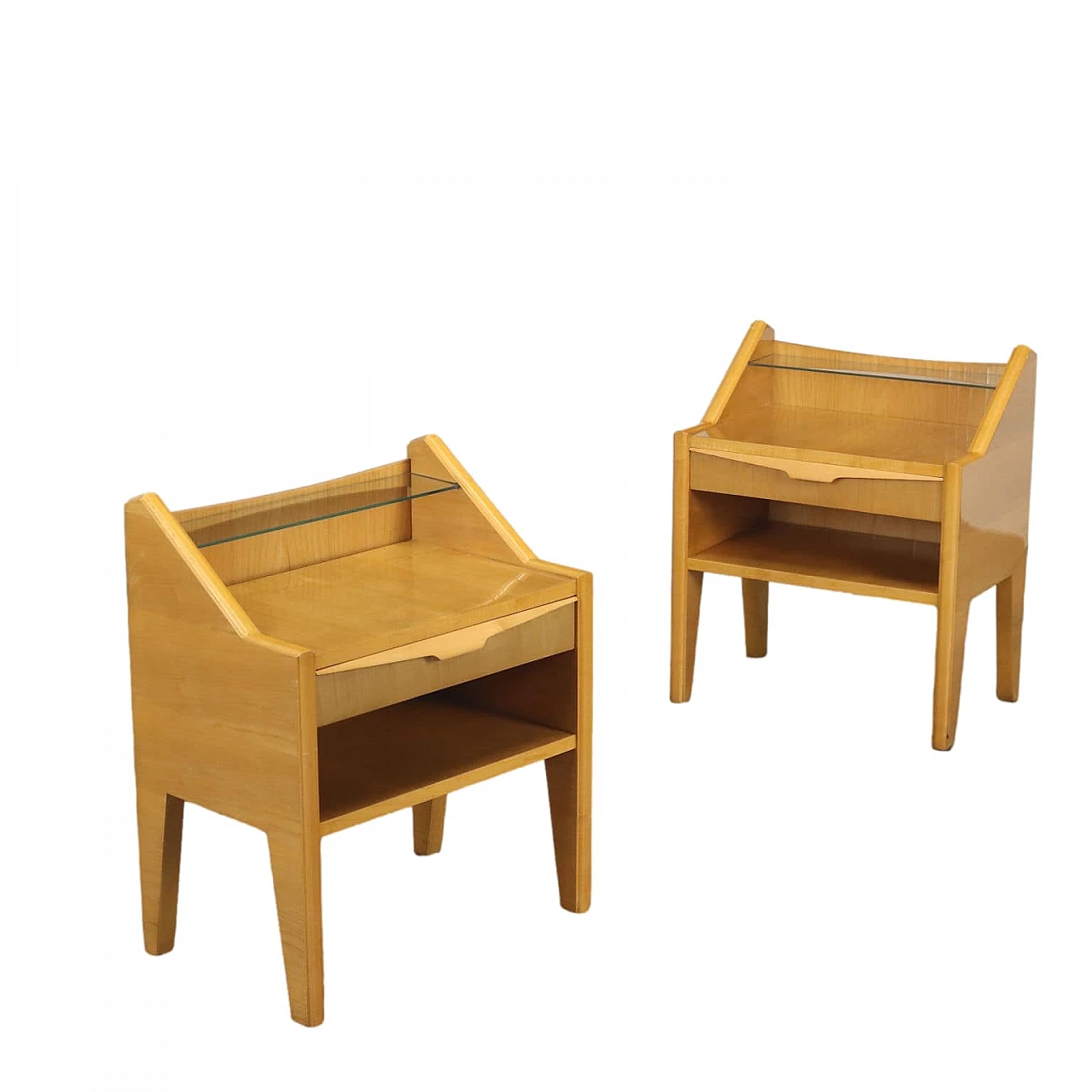 Pair of ash bedside tables, 1950s 1