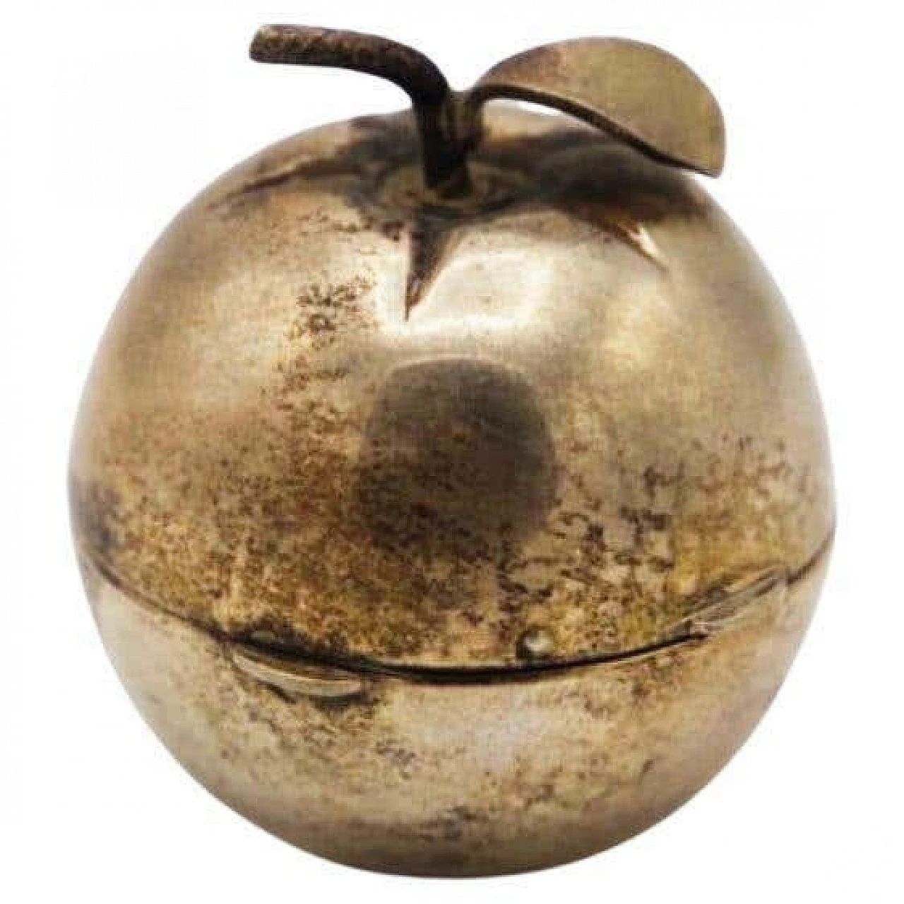 Apple-shaped gilded metal pillbox, 1950s 1