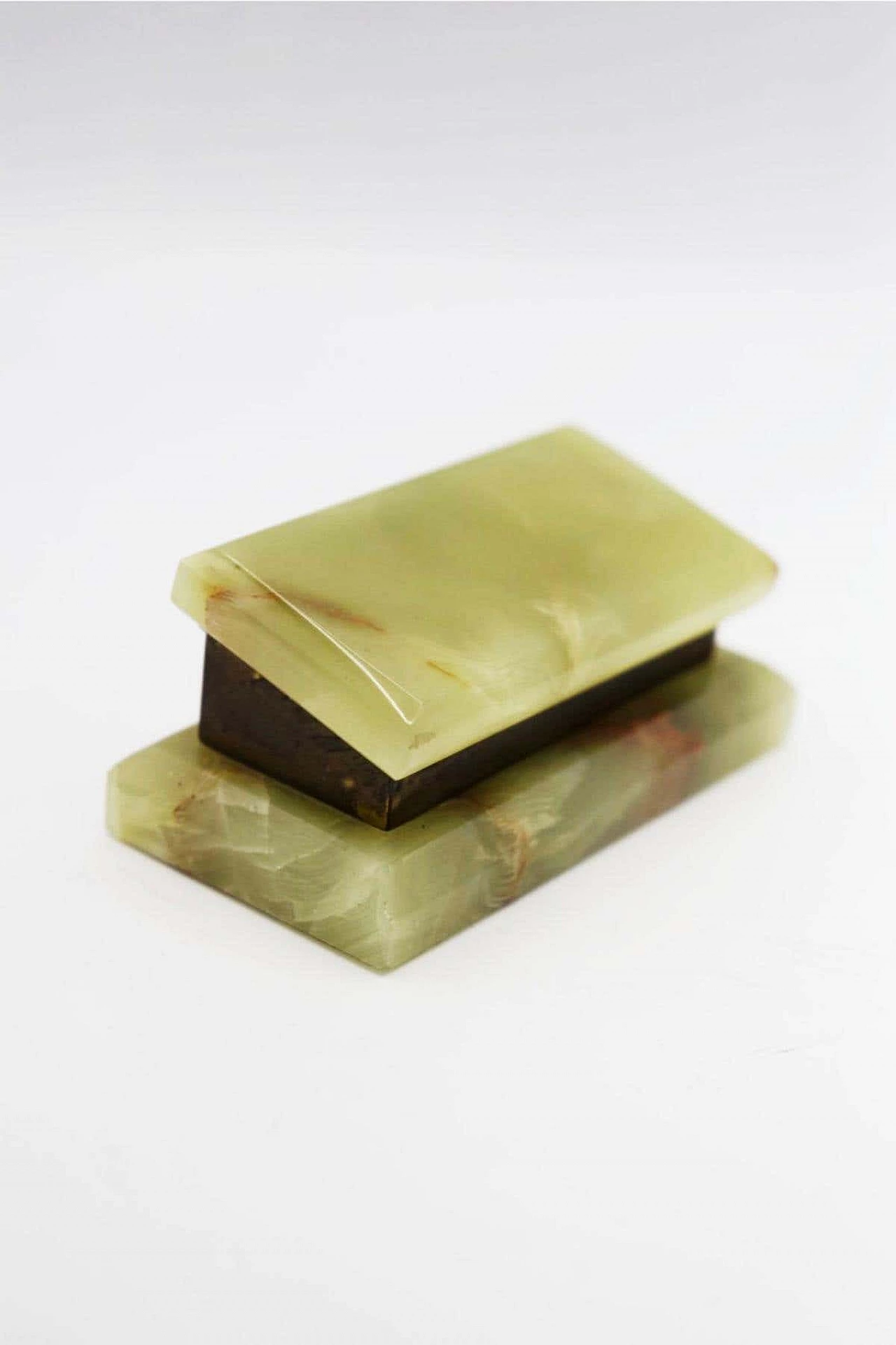 Parchment and brass pillbox, 1950s 2