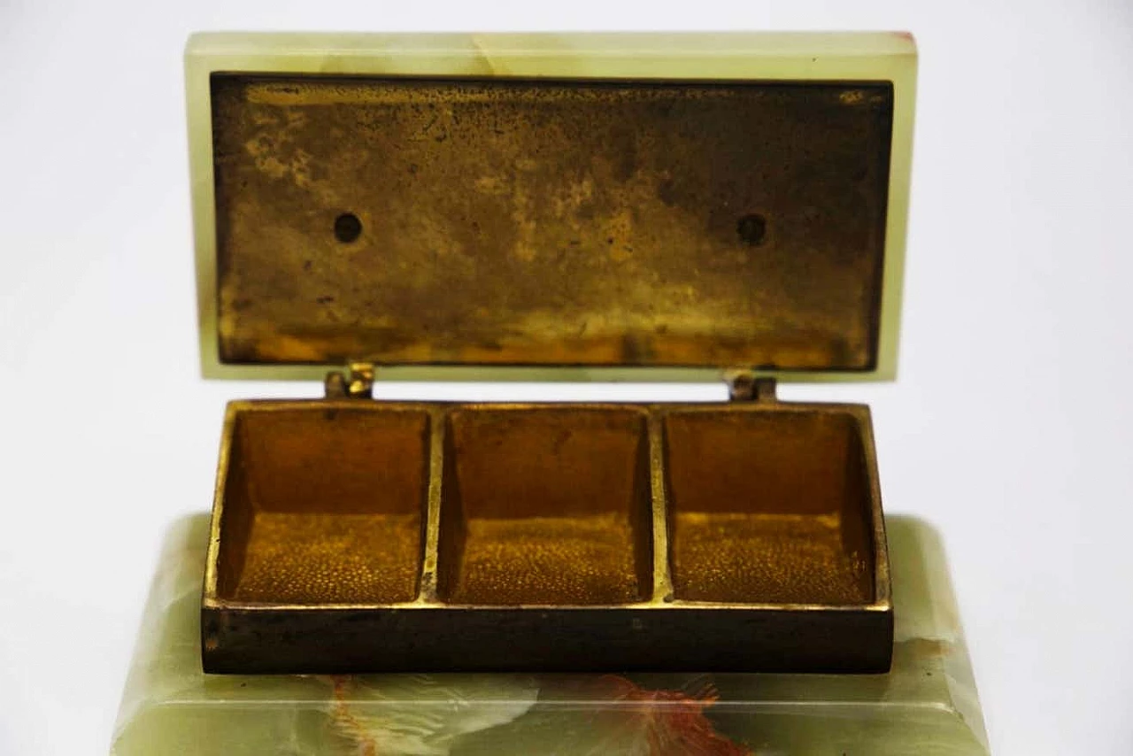 Parchment and brass pillbox, 1950s 6
