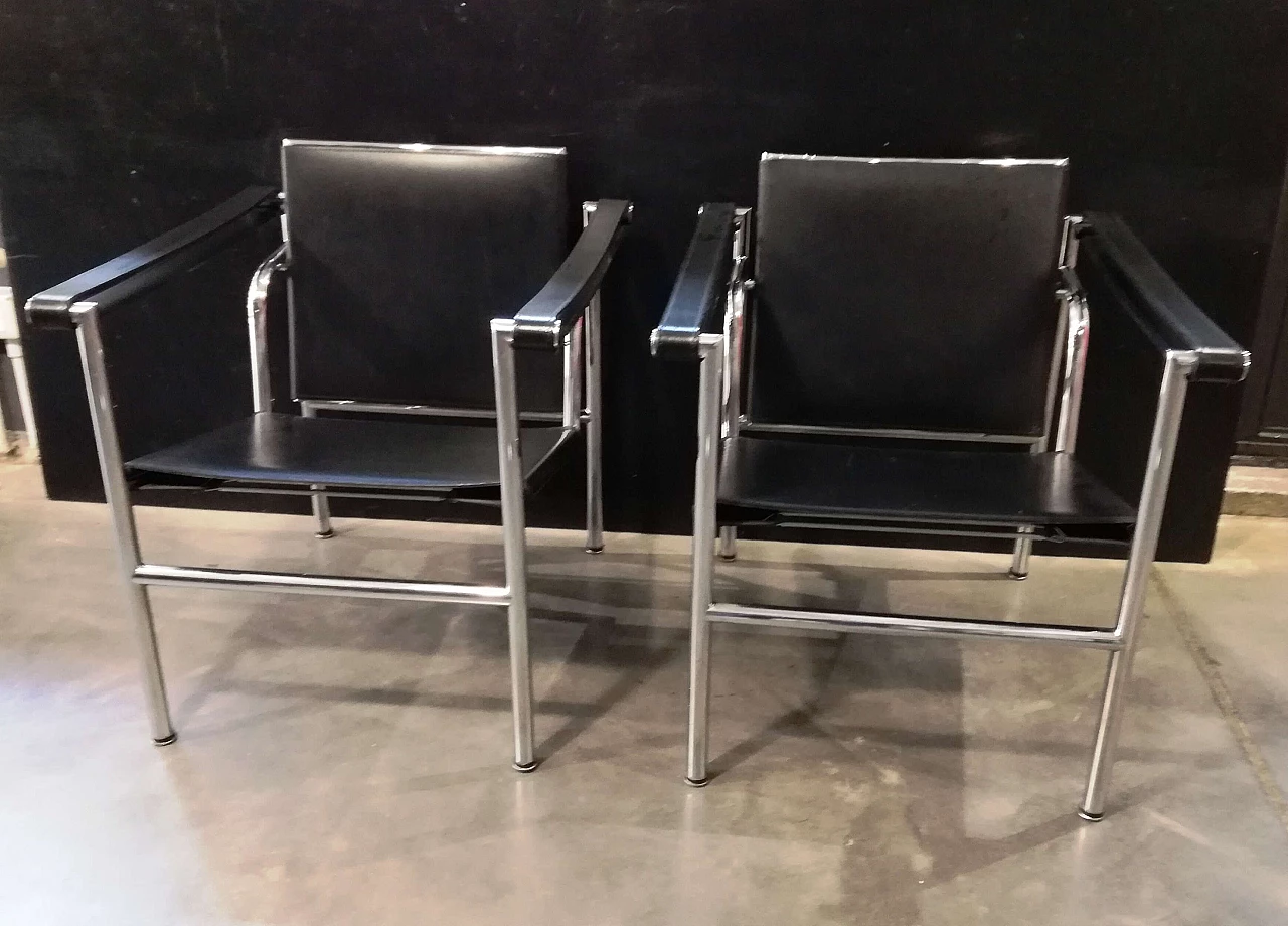 Pair of Bauhaus style armchairs for Alivar, 1990s 1