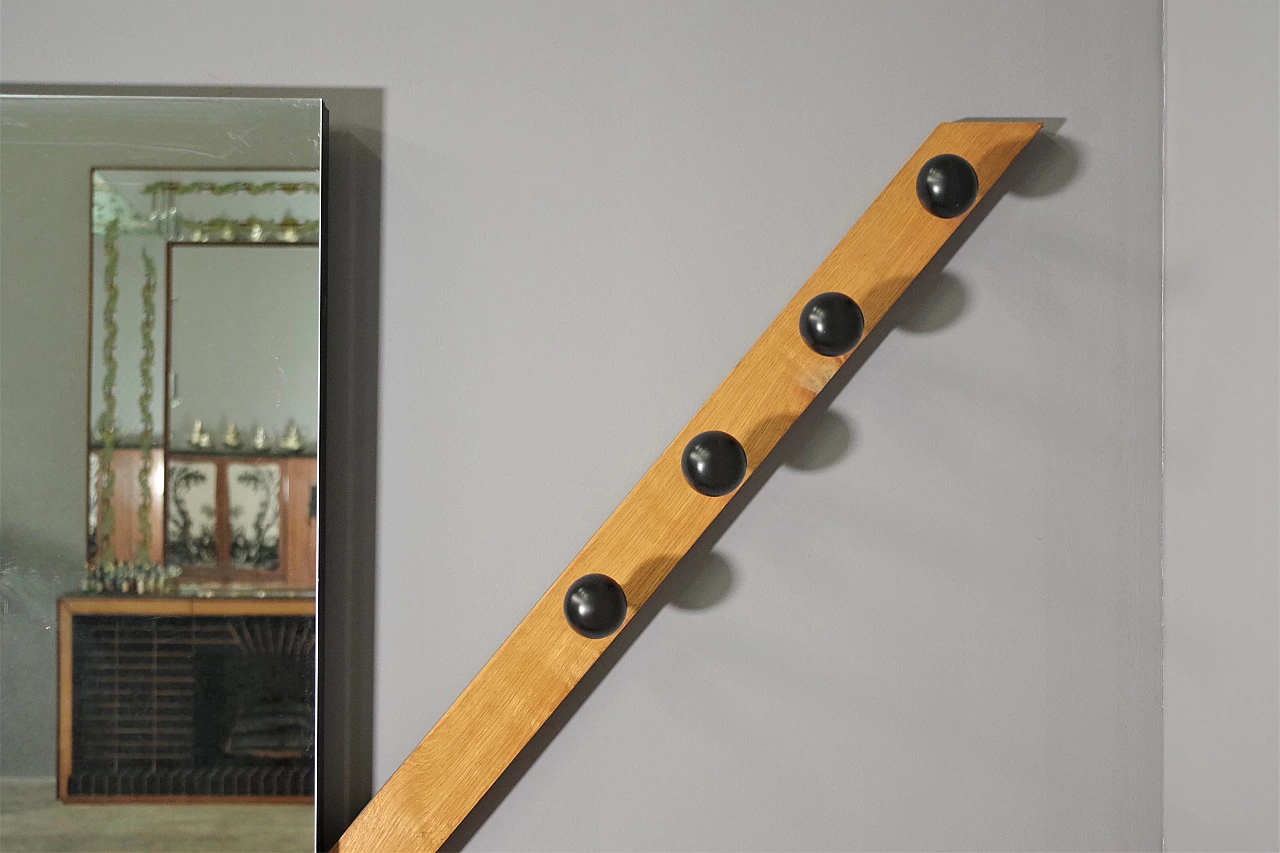 Mobile con appendiabiti, anta, portaombrelli e specchio, anni '70 2