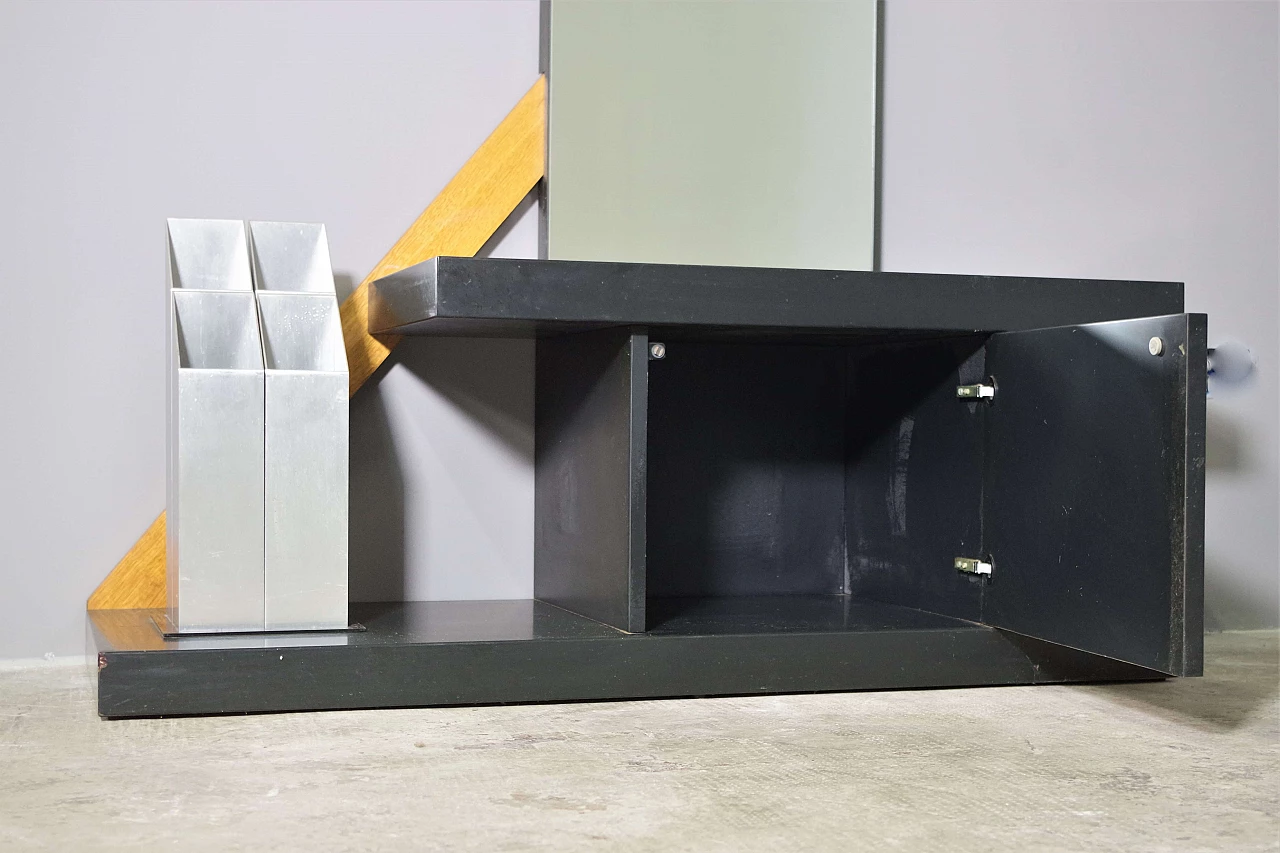 Mobile con appendiabiti, anta, portaombrelli e specchio, anni '70 8