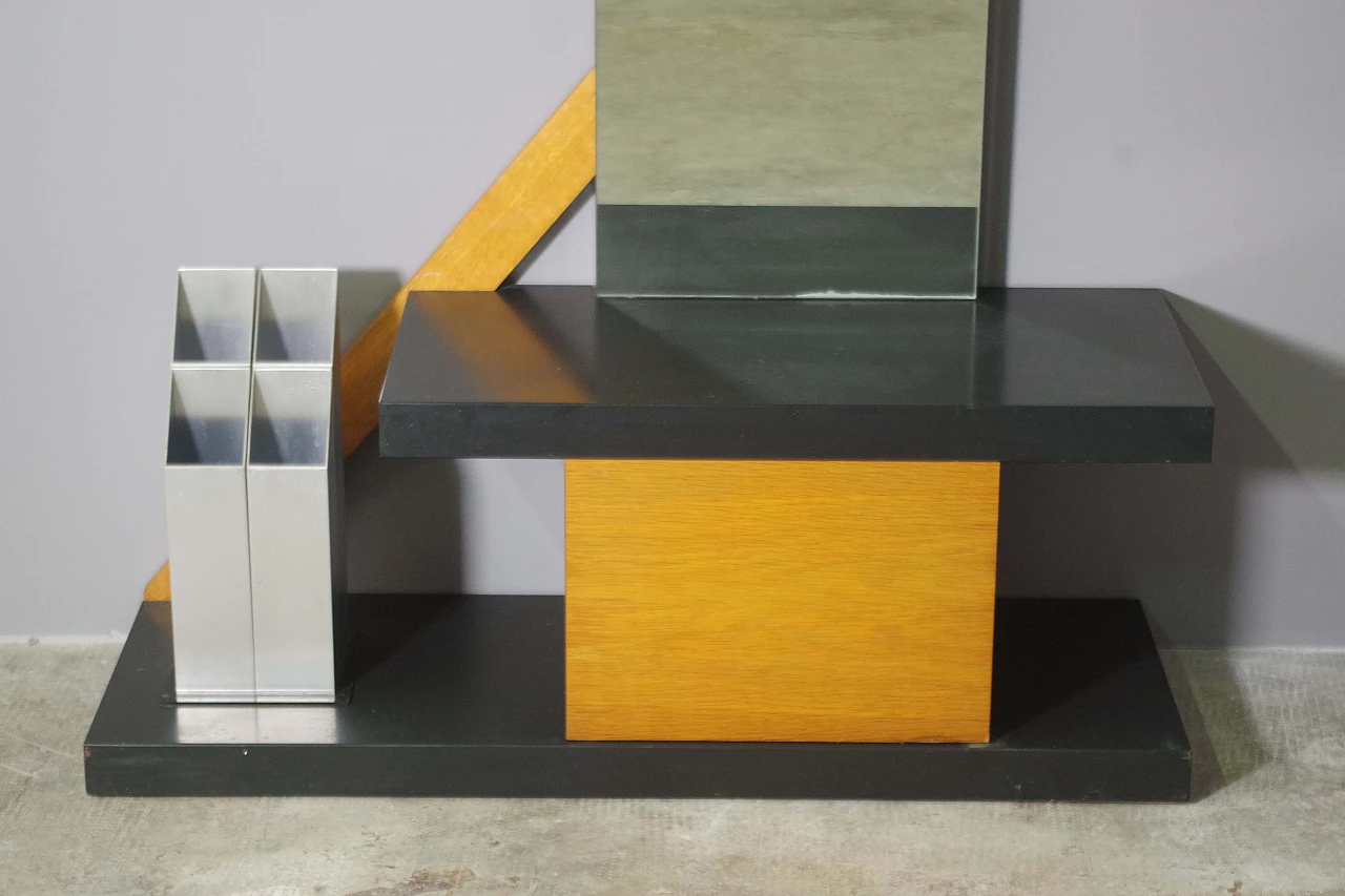 Mobile con appendiabiti, anta, portaombrelli e specchio, anni '70 9