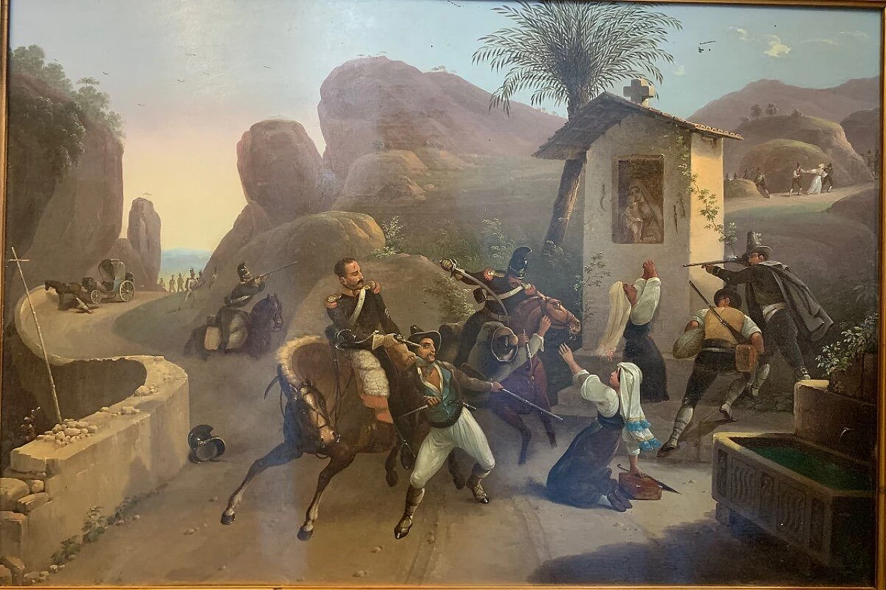 Fighting with brigands in the Roman countryside, 19th century 10