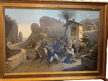 Fighting with brigands in the Roman countryside, 19th century