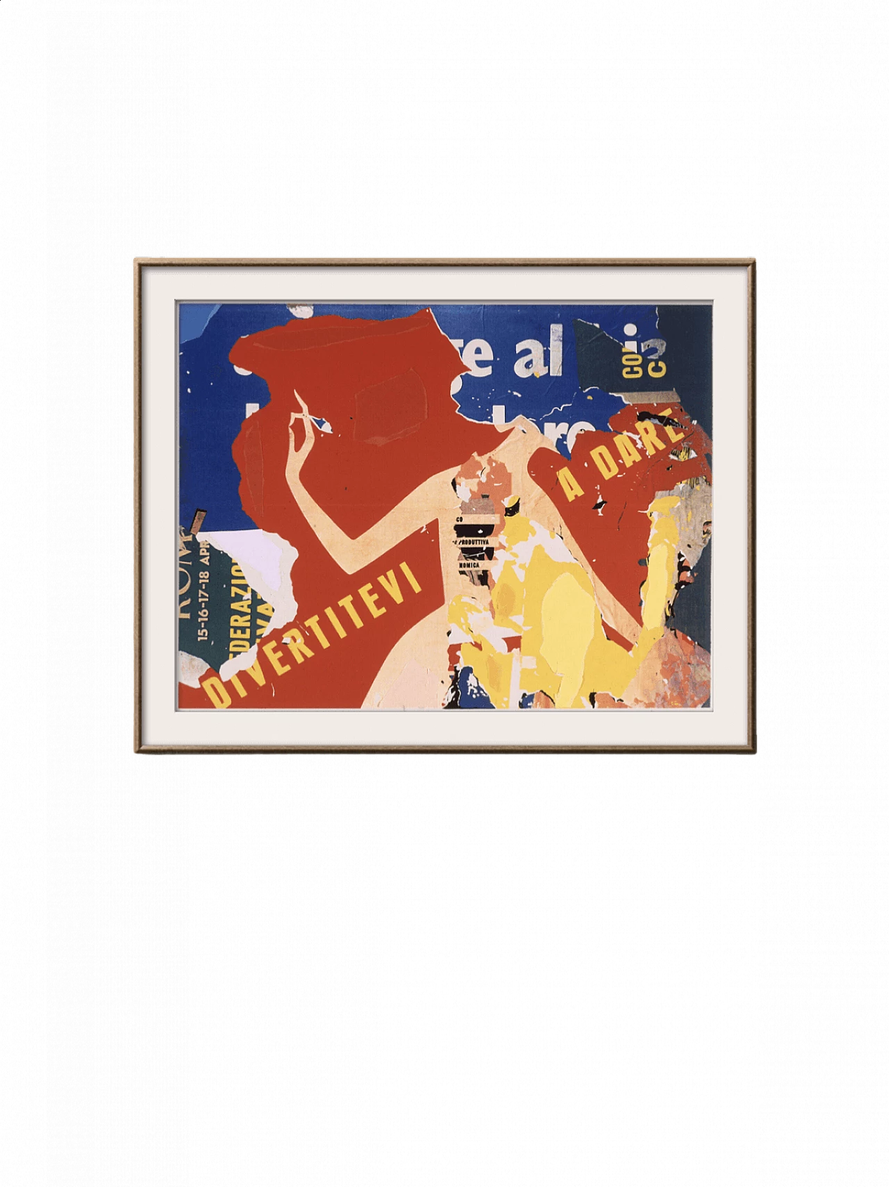 Colour serigraph and collage on paper by Mimmo Rotella, 1990s 2