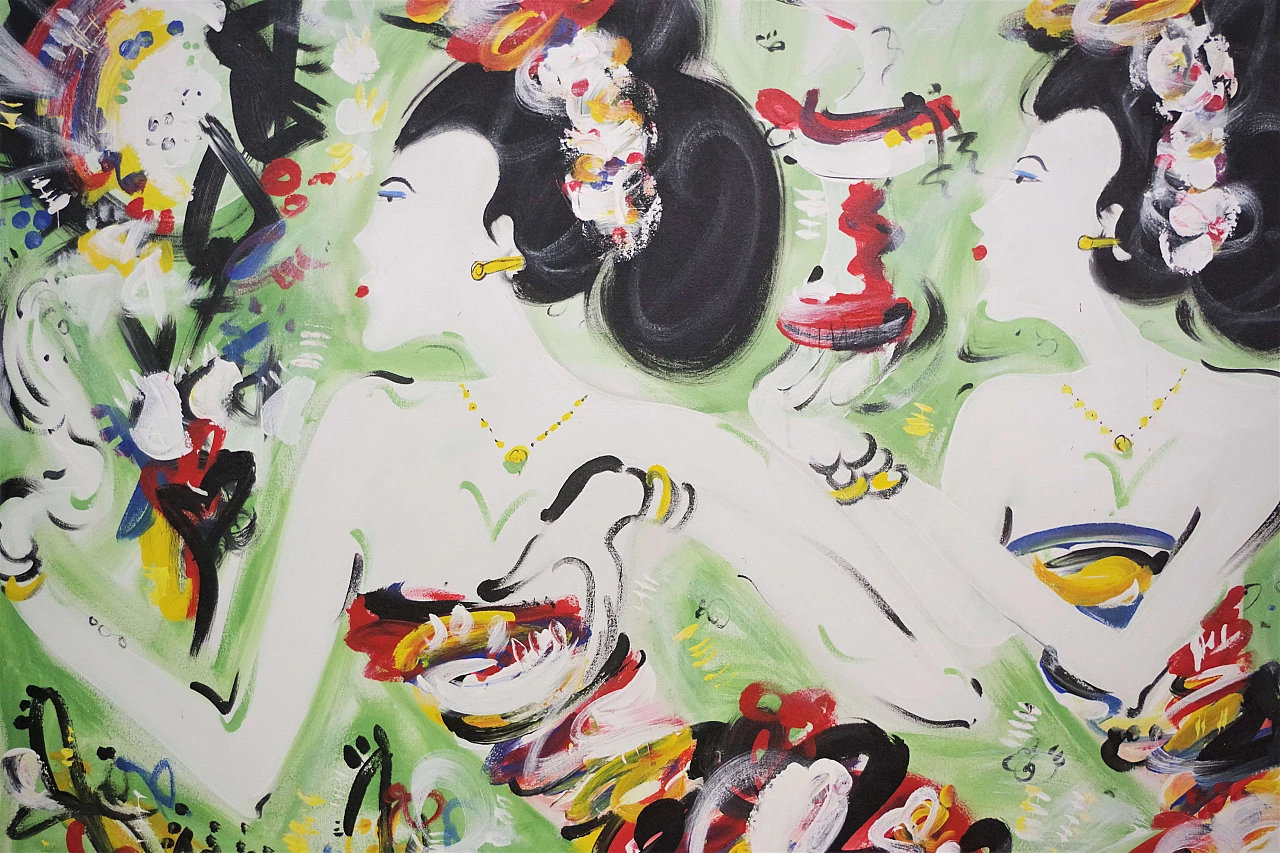 Japanese painting of geishas 1