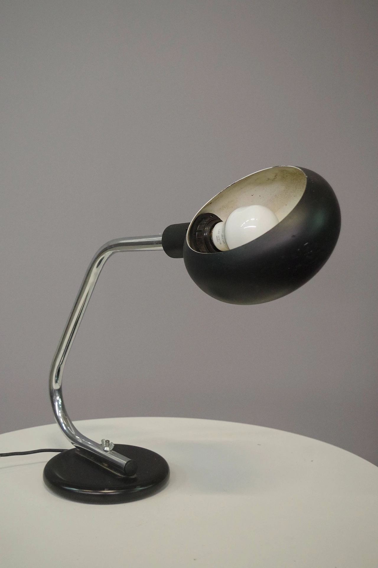 Metal and black plastic table lamp, 1970s 1